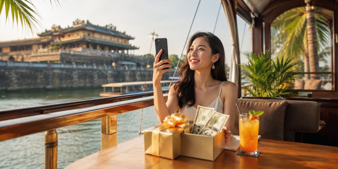 Người dùng tại Huế kiểm tra chương trình giải thưởng kuwin71 bên tách cà phê buổi sáng